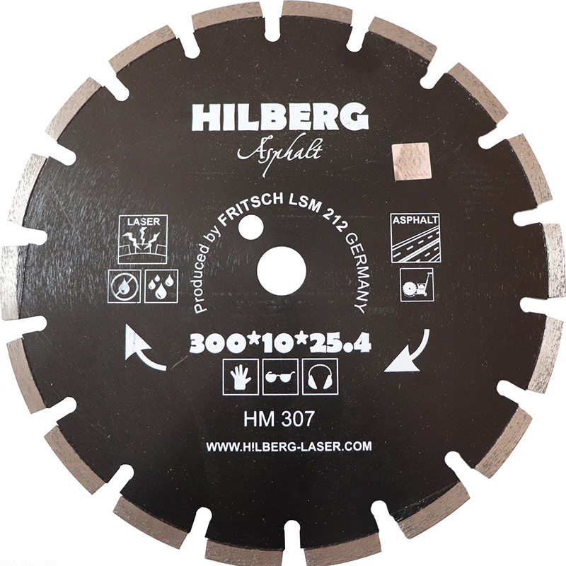 Диск алмазный Hilberg Asphalt Laser d 300 мм (сегментный, с защитным зубом) Диск алмазный Hilberg Asphalt Laser d 300 мм (сегментный, с защитным зубом)