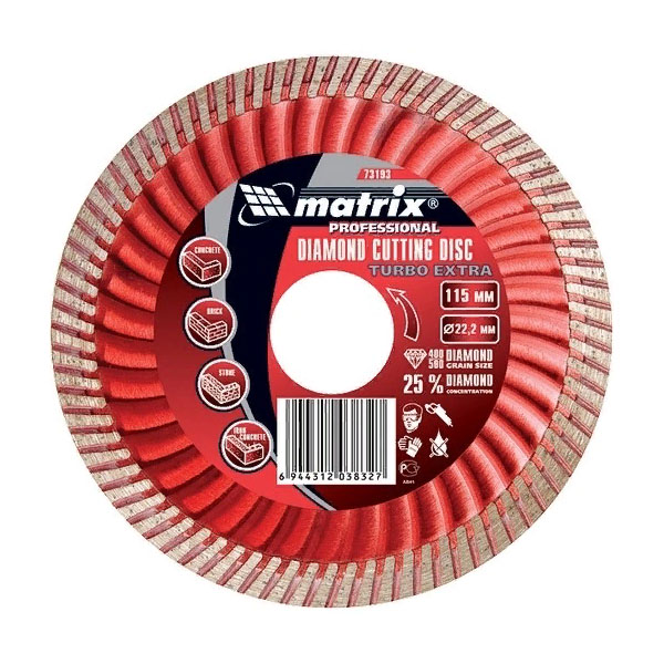 Алмазный диск MATRIX Турбо Extra 115х22,2 мм (сухая резка) Алмазный диск MATRIX Турбо Extra 115х22,2 мм (сухая резка)