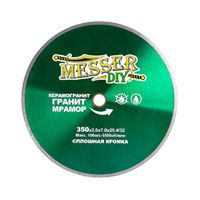 Диск алмазный сплошной Messer DIY 350 мм (керамогранит, мрамор, гранит)