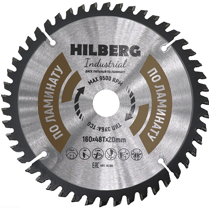 Диск пильный по ламинату TD Hilberg Industrial 160x20x48T Диск пильный по ламинату TD Hilberg Industrial 160x20x48T