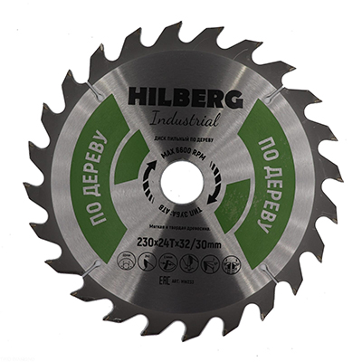 Диск пильный по дереву Hilberg Industrial 230х24Тх32/30 мм Диск пильный по дереву Hilberg Industrial 230х24Тх32/30 мм