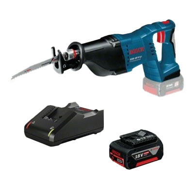 Пила сабельная аккумуляторная Bosch GSA 18V-LI  + GBA 18 В 4,0 А*ч + GAL 18V-40