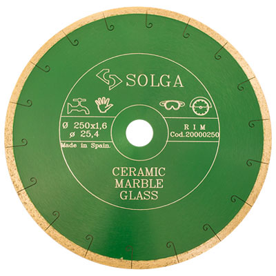 Диск алмазный Solga Diamant CERAMICS, MARBLE сплошной (керамика, мрамор) 250x25,4 мм Диск алмазный Solga Diamant CERAMICS, MARBLE сплошной (керамика, мрамор) 250x25,4 мм