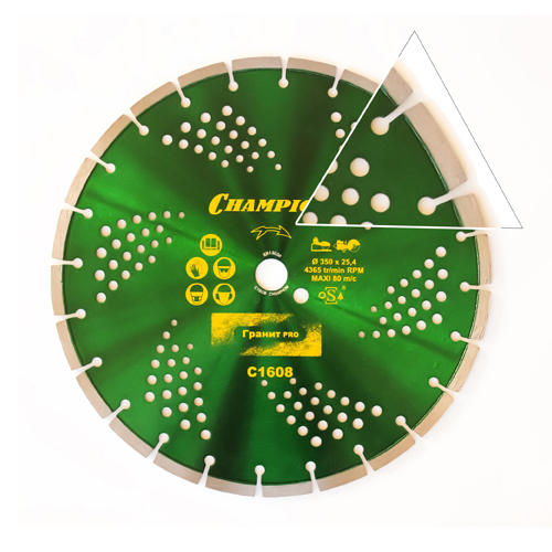 Диск алмазный Champion гранит PRO 350/25,4/10 Laser Granitek 