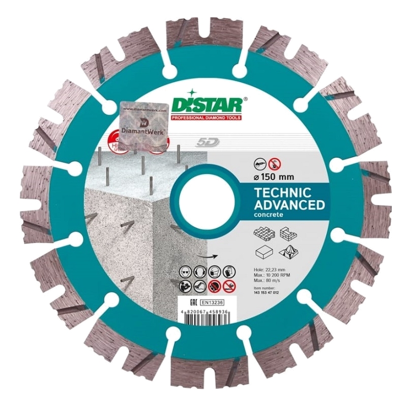 Диск алмазный Distar 1A1RSS/C3-H 150x2.3/1.5x11x22,23-12 Technic Advanced Диск алмазный Distar 1A1RSS/C3-H 150x2.3/1.5x11x22,23-12 Technic Advanced