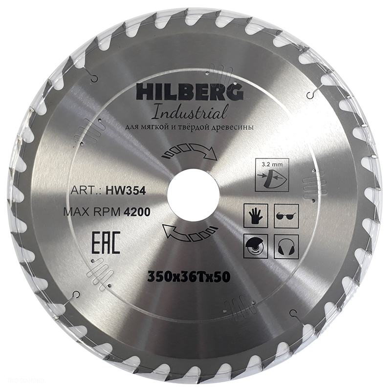 Диск пильный по дереву Hilberg Industrial 350x50x36T Диск пильный по дереву Hilberg Industrial 350x50x36T