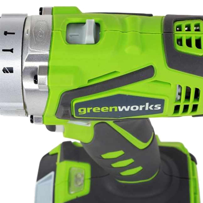 Дрель-шуруповерт ударная аккумуляторная Greenworks 24В с двумя АКБ и ЗУ в сумке Дрель-шуруповерт ударная аккумуляторная Greenworks 24В с двумя АКБ и ЗУ в сумке