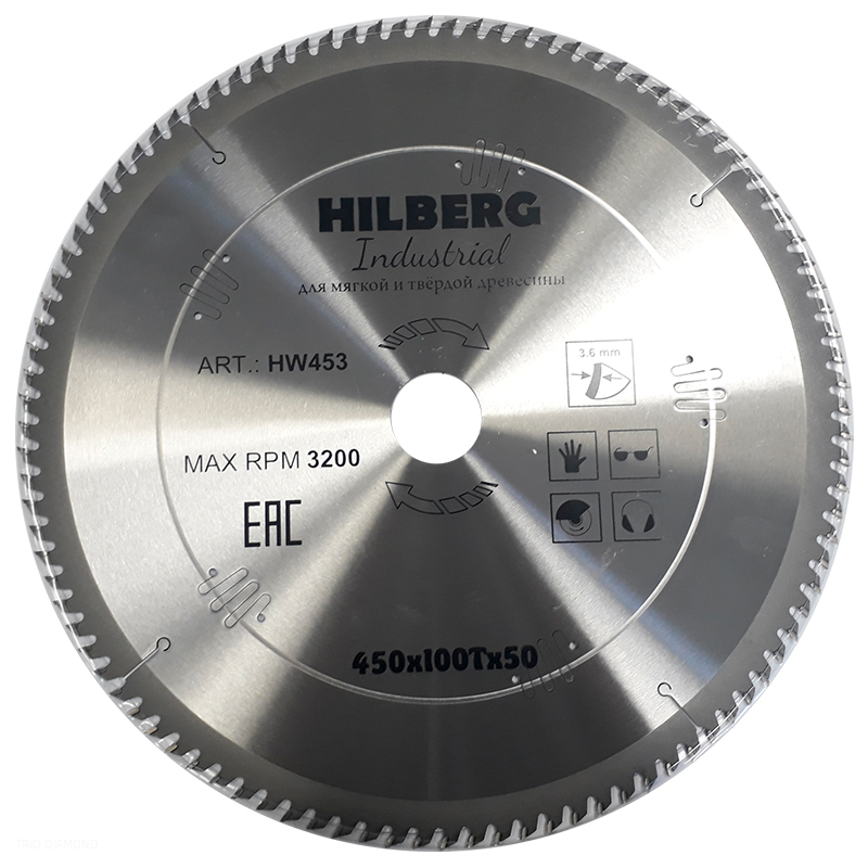 Диск пильный по дереву Hilberg Industrial 450x50x100T Диск пильный по дереву Hilberg Industrial 450x50x100T