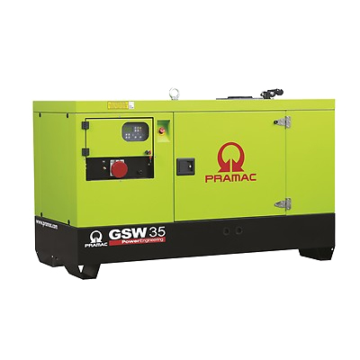 Дизельный генератор PRAMAC GSW35Y Mecc Alte трехфазный в кожухе Дизельный генератор PRAMAC GSW35Y Mecc Alte трехфазный в кожухе