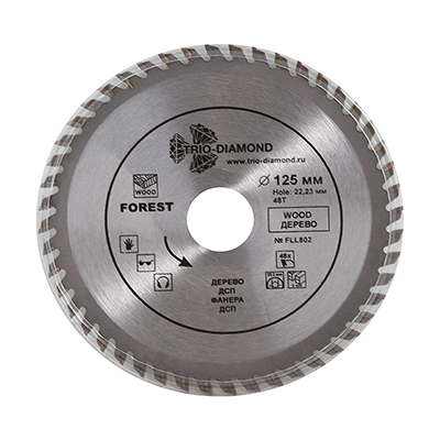 Диск пильный по дереву Trio Diamond Forest 125x22,23x48T