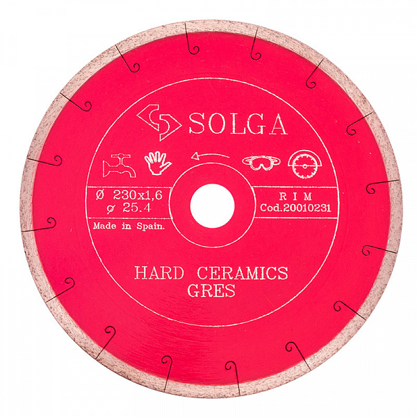 Диск алмазный Solga Diamant HARD CERAMICS сплошной (керамогранит) 230x25,4 мм Диск алмазный Solga Diamant HARD CERAMICS сплошной (керамогранит) 230x25,4 мм