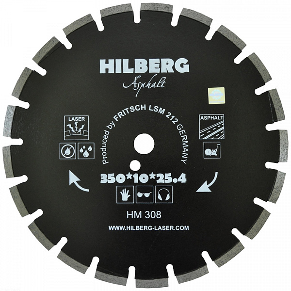 Диск алмазный Hilberg Asphalt Laser 350 мм (сегментный, с защитным зубом) Диск алмазный Hilberg Asphalt Laser 350 мм (сегментный, с защитным зубом)