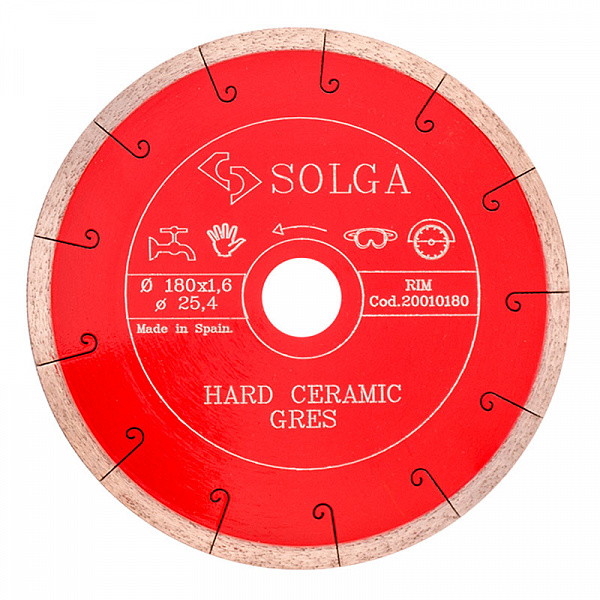 Диск алмазный Solga Diamant HARD CERAMICS сплошной (керамогранит) 180x25,4 мм Диск алмазный Solga Diamant HARD CERAMICS сплошной (керамогранит) 180x25,4 мм