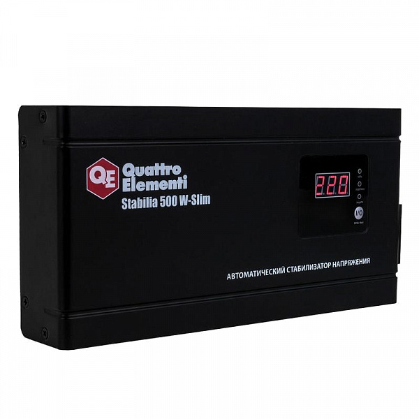 Стабилизатор напряжения Quattro Elementi Stabilia 500 W-Slim настенный Стабилизатор напряжения Quattro Elementi Stabilia 500 W-Slim настенный