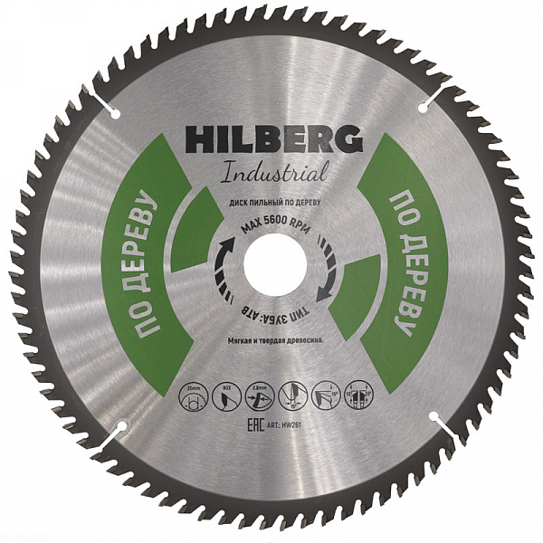 Диск пильный по дереву Hilberg Industrial 260x30x80T Диск пильный по дереву Hilberg Industrial 260x30x80T