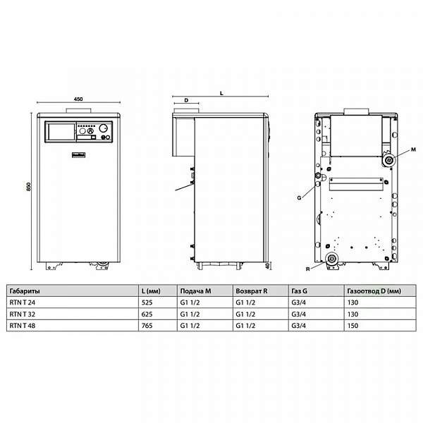 Напольный газовый котел Fondital BALI RTN T 48 Напольный газовый котел Fondital BALI RTN T 48