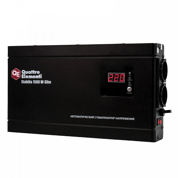 Стабилизатор напряжения Quattro Elementi Stabilia 1500 W-Slim настенный Стабилизатор напряжения Quattro Elementi Stabilia 1500 W-Slim настенный