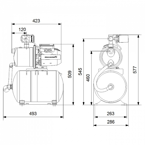 Самовсасывающий насос Grundfos JP 5-48 Самовсасывающий насос Grundfos JP 5-48