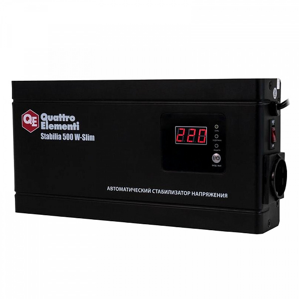 Стабилизатор напряжения Quattro Elementi Stabilia 500 W-Slim настенный Стабилизатор напряжения Quattro Elementi Stabilia 500 W-Slim настенный