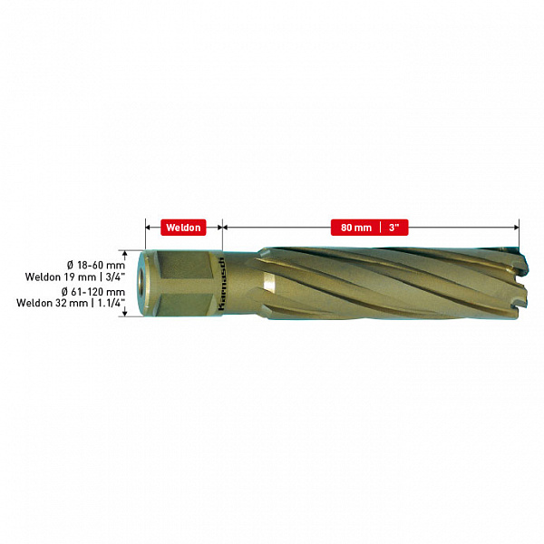 Сверло корончатое Karnasch (Карнаш) HARD-LINE 25x80 арт. 20.1650-25 Сверло корончатое Karnasch (Карнаш) HARD-LINE 25x80 арт. 20.1650-25